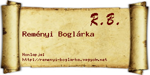 Reményi Boglárka névjegykártya